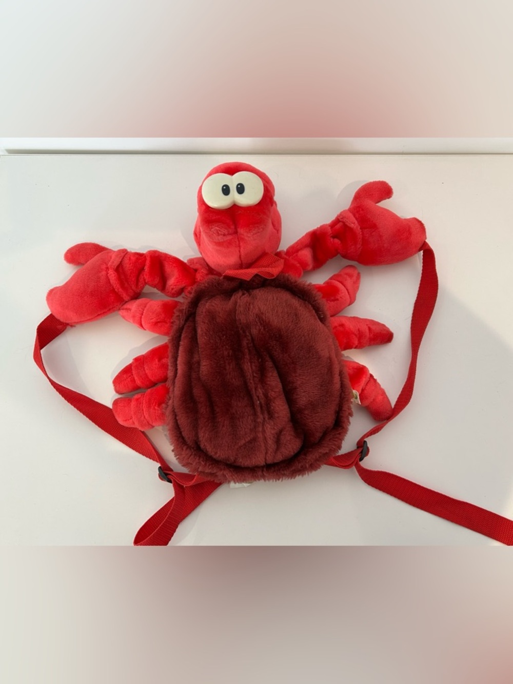 Vintage Disney Sebastian Plush Backpack Little Mermaid Character Bag Y2K - Picture 3 of 5
